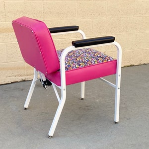 Mid Century ModeCraft Salon Chair, Refinished in Pink and White, Free U.S. Shipping image 1