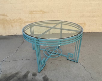 Art Deco Style Steel & Glass Patio Table