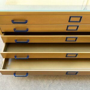 Vintage Flat File Coffee Table Custom Refinished in Sun Gold, Free U.S. Shipping image 7