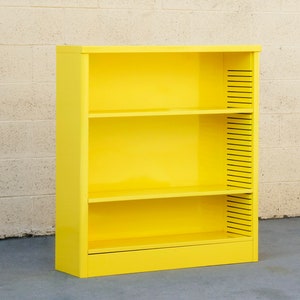 1960s Steel Tanker Style Bookcase in Yellow, Custom Refinished to Order, Free U.S. Shipping image 3