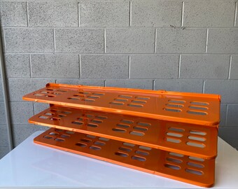 3 Wide Multipurpose Steel Rack Refinished in Pastel Orange
