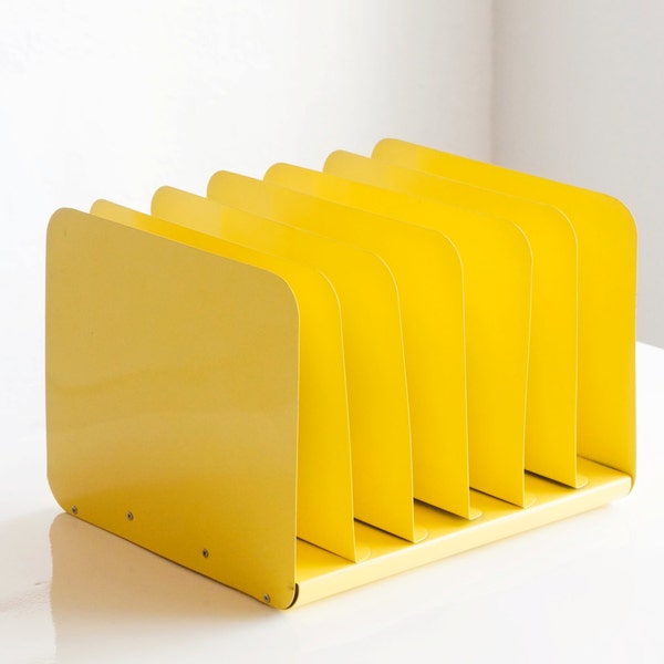 Retro Desktop File Holder, Refinished in Mellow Yellow