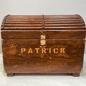 Vintage Handmade Wooden Storage Box