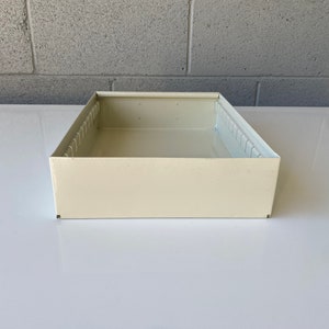 Mid Century Steel Drawer Insert, Repurposed as Organizer / Container, Refinished in Pearl image 3