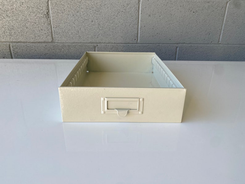Mid Century Steel Drawer Insert, Repurposed as Organizer / Container, Refinished in Pearl image 5