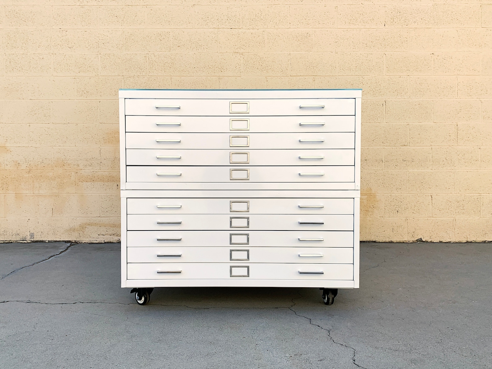 Vintage Flat File "double Stack" Cabinet Table, Custom Refinished to ...