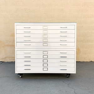 Vintage Flat File "double Stack" Cabinet Table, Custom Refinished to ...