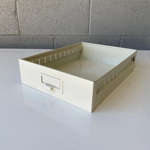 Mid Century Steel Drawer Insert, Repurposed as Organizer / Container, Refinished in Pearl image 1