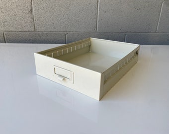 Mid Century Steel Drawer Insert, Repurposed as Organizer / Container, Refinished in Pearl