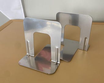 Powdercoated Vintage Steel Library Bookend (5" Chrome)
