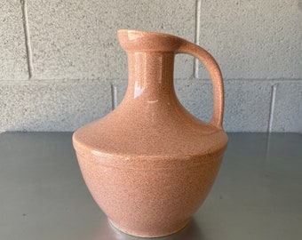 1970s Pink Earth Tone Stoneware Pitcher