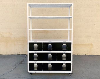 Custom 3 X 3 Locker Basket Unit on Casters With Expanded Metal Shelves, Made to Order, Free U.S. Shipping