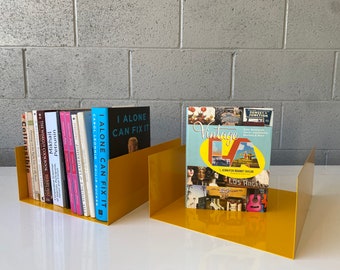 Pair of 1960s Aluminum Trays/ Bookends Refinished in Yellow