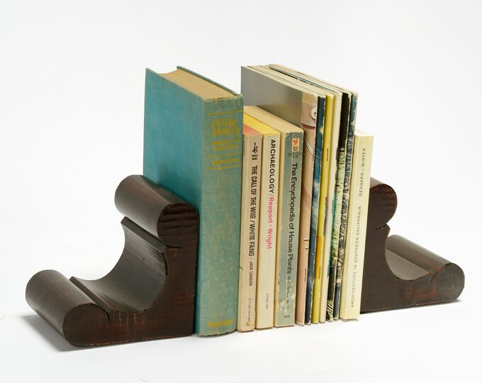 Antique Handmade Wooden Bookends Free U.S. Shipping Etsy