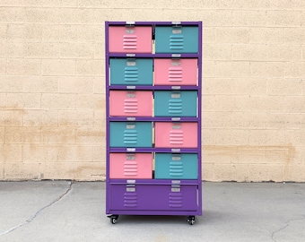 Custom 2 X 6 Locker Basket "Tall Boy" Unit with Single and Double Wide Baskets, Free U.S. Shipping