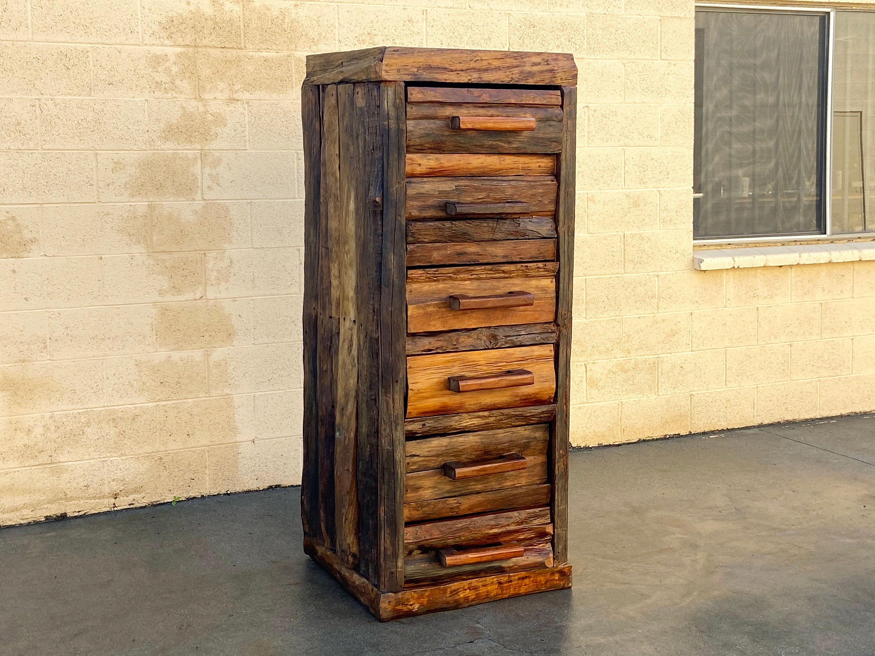 Rustic cheap log dresser