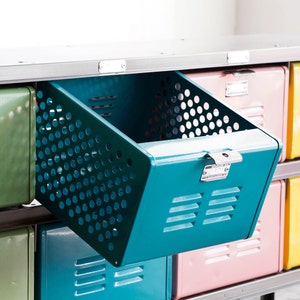 5 x 2 Reclaimed Locker Basket Unit with Natural Steel Frame and Multicolored Drawers, Free U.S. Shipping image 4