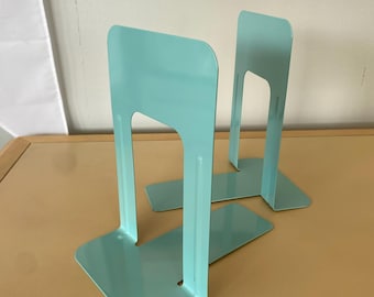 Powdercoated Vintage Steel Library Bookend (9" Green or Blue)