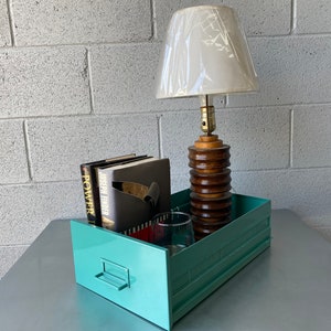Mid Century Steel Drawer Insert, Repurposed as Organizer / Container, Refinished in SPEARMINT