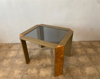 Steel & Burlwood End Table