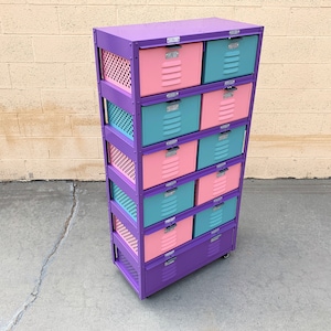 Custom 2 X 6 Locker Basket Tall Boy Unit with Single and Double Wide Baskets, Free U.S. Shipping image 4