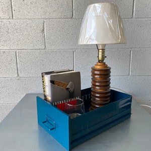 Mid Century Steel Drawer Insert, Repurposed as Organizer / Container, Refinished in DEEP AQUA