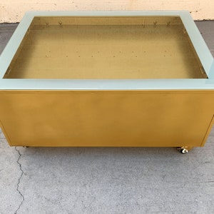 Vintage Flat File Coffee Table Custom Refinished in Sun Gold, Free U.S. Shipping image 8