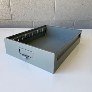 Mid Century Steel Drawer Insert, Repurposed as Organizer / Container, Refinished in Cloudy Gray