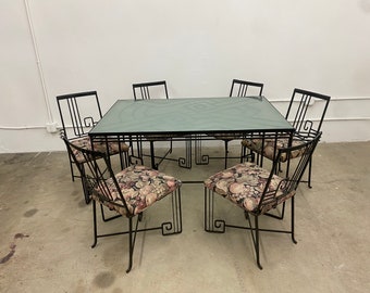 Art Deco Revival ‘Biltmore’ Wrought Iron Table & Chairs by Marina McDonald / Jazz Furniture