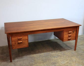 Scandinavian Mid-Century Modern Teak Desk, av Borge Mogensen för Soborg Mobler