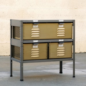 2 x 2 Locker Basket Unit, Vintage Inspired and Newly Fabricated to Order, Free U.S. Shipping