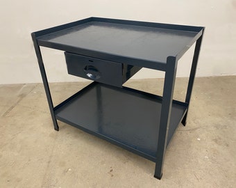 1940s Industrial Work Table with Drawer