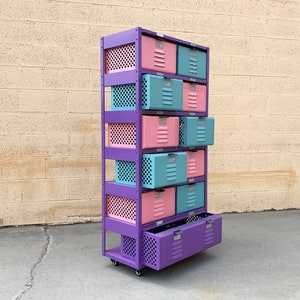 Custom 2 X 6 Locker Basket Tall Boy Unit with Single and Double Wide Baskets, Free U.S. Shipping image 3