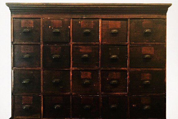 Large Antique Multi Drawer Storage Cabinet Circa 1890s Free Etsy