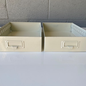 Mid Century Steel Drawer Insert, Repurposed as Organizer / Container, Refinished in Pearl image 7