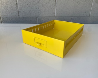 Mid Century Steel Drawer Insert, Repurposed as Organizer / Container, Refinished in Mellow Yellow