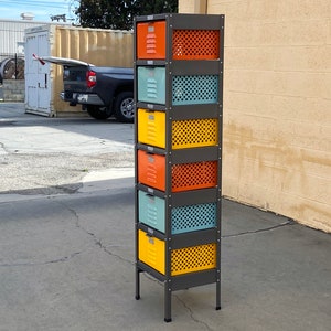 Custom Made 1 x 6 Locker Basket Unit with Multi-Colored Baskets, Free U.S. Shipping image 4