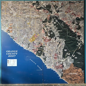 Carte grand format du comté d'Orange, Californie, 2007