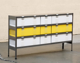 Custom Made 5 x 3 Locker Basket Unit with Specialty Double-Wide Baskets, Free U.S. Shipping