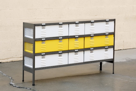 metal basket dresser Wicker and Metal Six Drawer Dresser