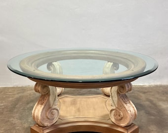 Vintage Thomasville Coffee Table with Classical Grecian Style Base