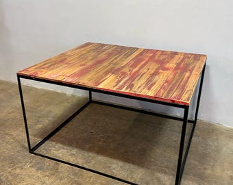 Rehab Vintage Custom Steel and Reclaimed Wood Table