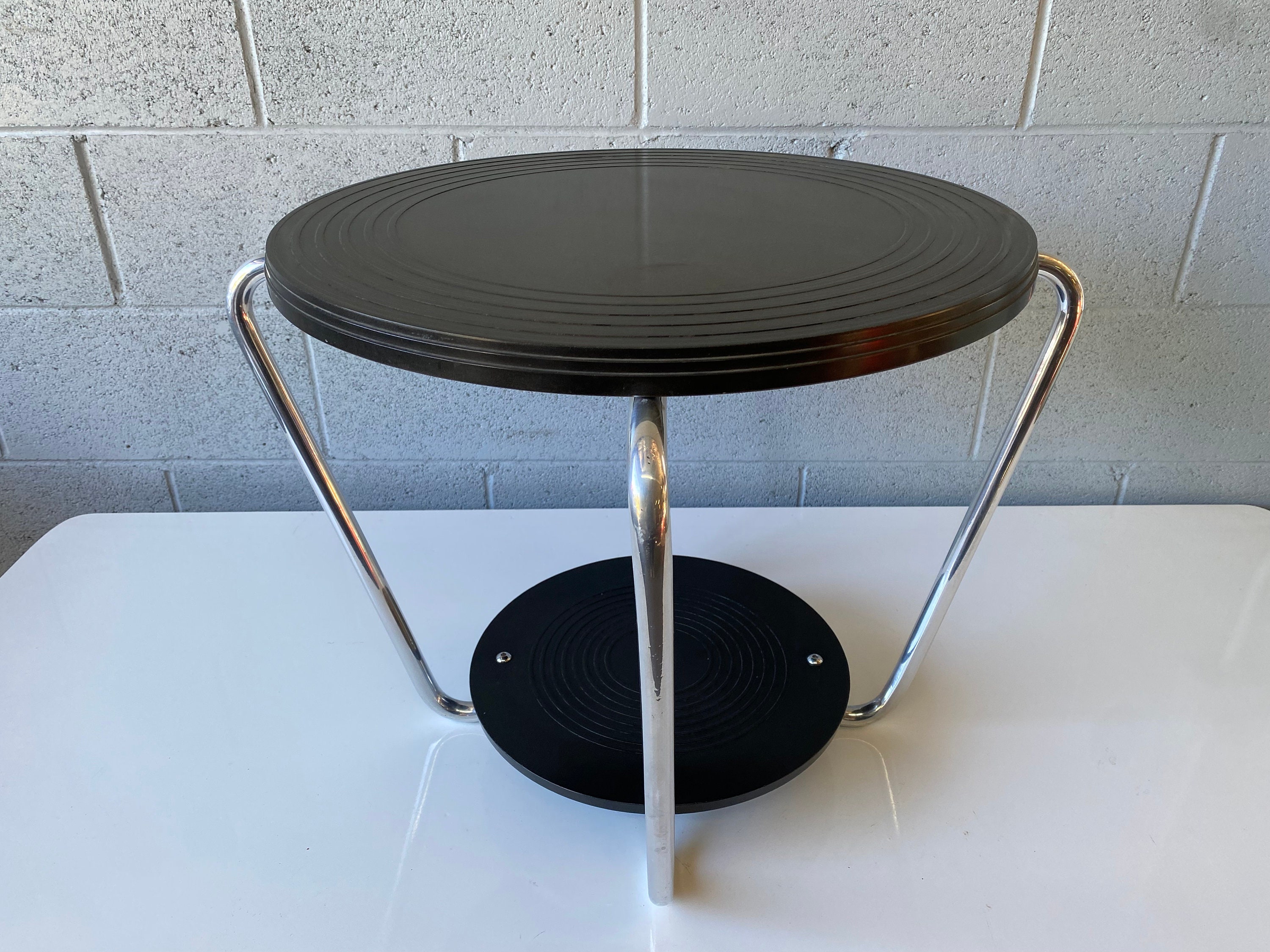 Chrome & Bakelite Art Deco Side Table - Etsy