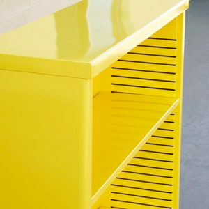 1960s Steel Tanker Style Bookcase in Yellow, Custom Refinished to Order, Free U.S. Shipping image 4