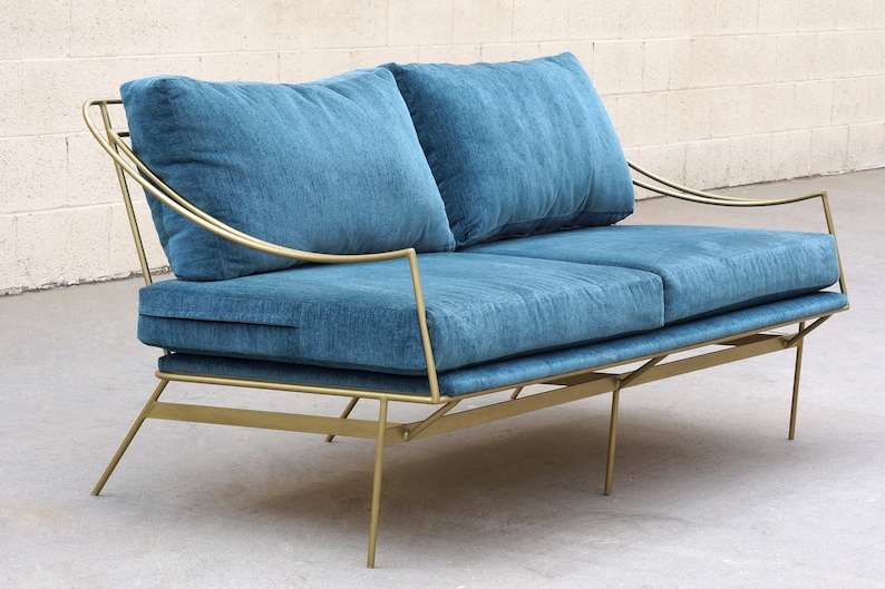 Custom 1960s Inspired Hairpin Sofa by Rehab Vintage Interiors, Free U.S. Shipping image 1