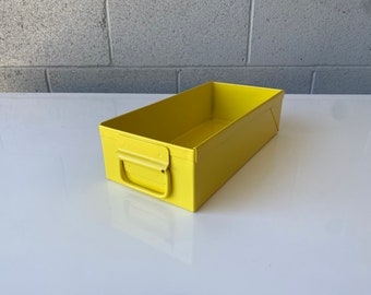 1950s Card File Drawer, Refinished In Mellow Yellow