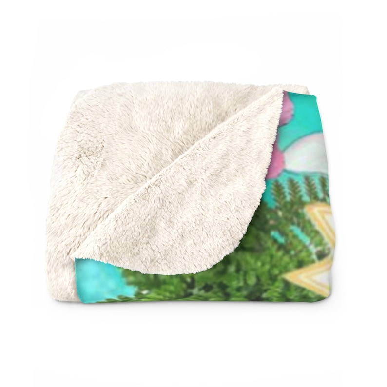 Moana Sherpa Fleece Blanket, Tropical Princess Plush Throw, Cozy Ocean Blanket, Soft Gift for Her bild 5