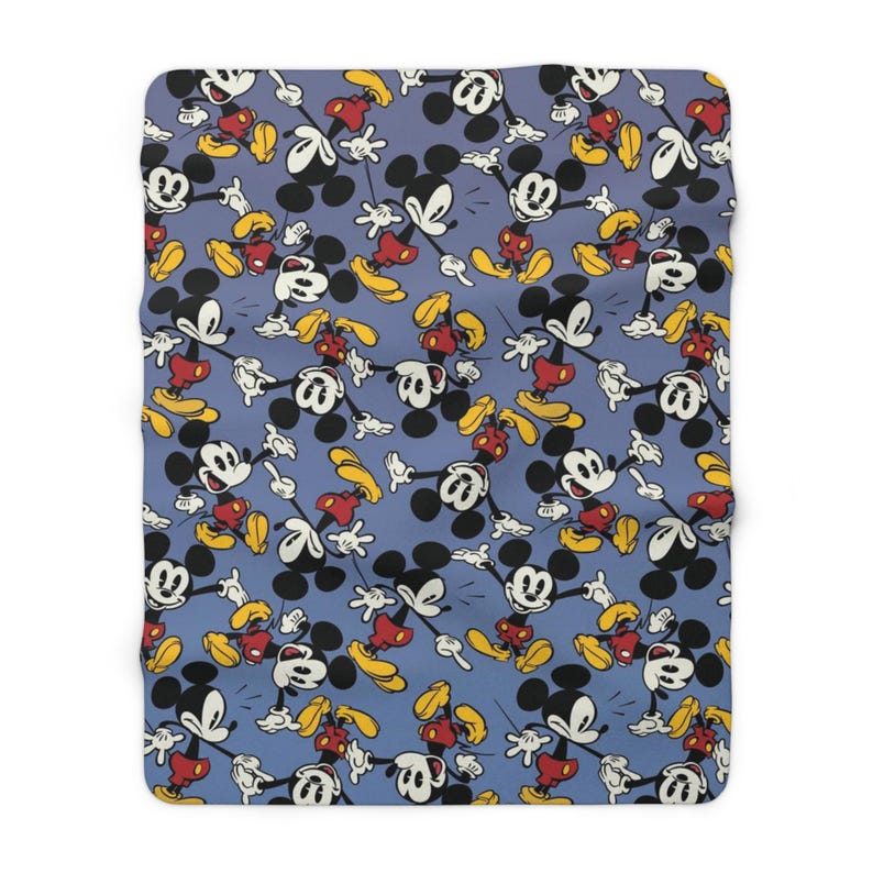 Manta de forro polar Sherpa de Mickey Mouse, manta de peluche con dibujos animados, manta acogedora para niños, regalo suave para él. 50" × 60"