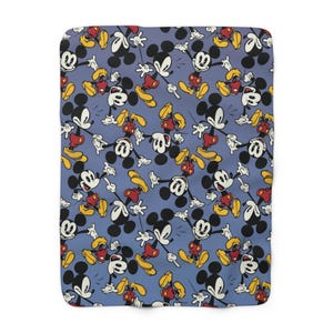 Manta de forro polar Sherpa de Mickey Mouse, manta de peluche con dibujos animados, manta acogedora para niños, regalo suave para él. 30" × 40"