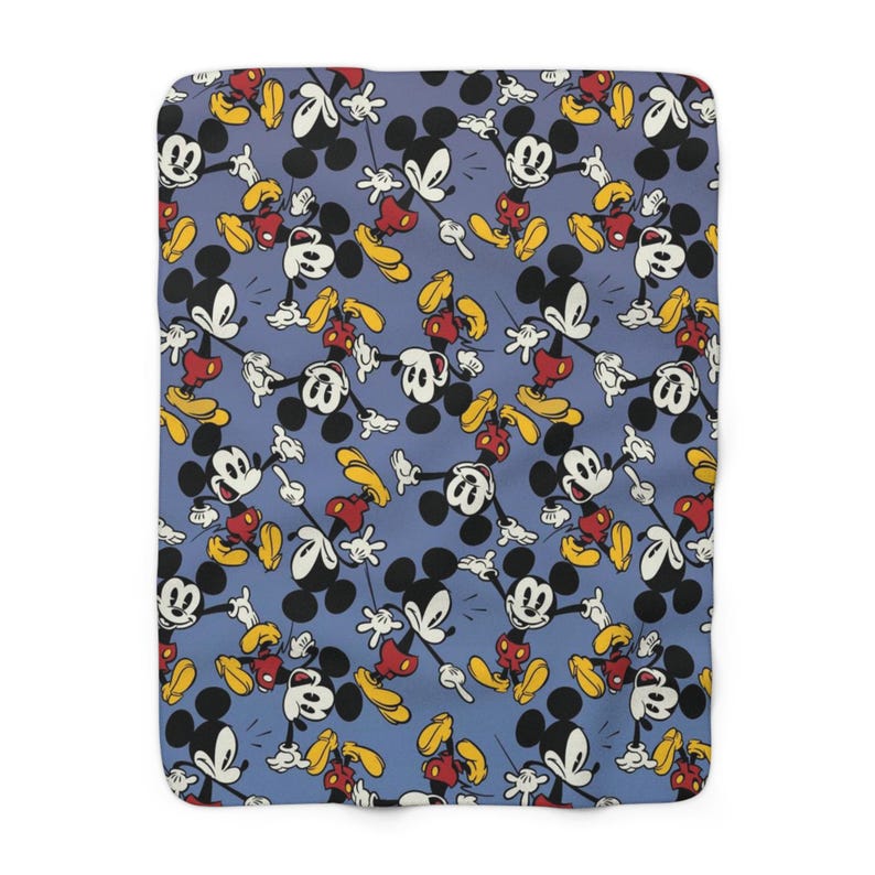 Manta de forro polar Sherpa de Mickey Mouse, manta de peluche con dibujos animados, manta acogedora para niños, regalo suave para él. 30" × 40"